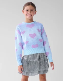 Shoeby Heart Printed Degrade Trui Blauw< Gebreide Truien