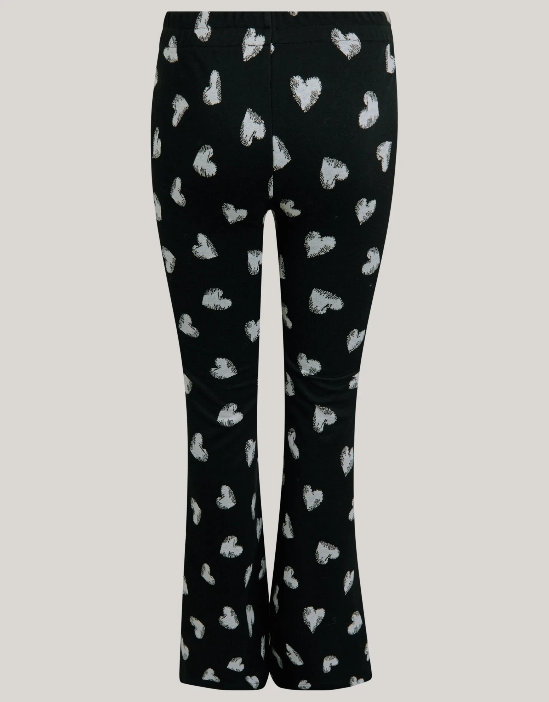 Shoeby Heart Printed Flared Legging Zwart< Broeken