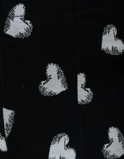 Shoeby Heart Printed Flared Legging Zwart< Broeken