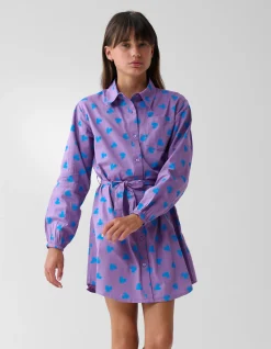 Shoeby Heart Printed Jurk Paars< Jurken