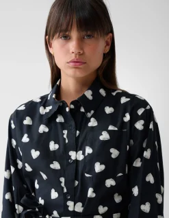 Shoeby Heart Printed Jurk Zwart< Jurken