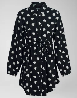 Shoeby Heart Printed Jurk Zwart< Jurken