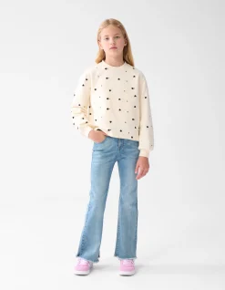 Shoeby Heart Printed Longsleeve Gebroken Wit< Tops Lange Mouw