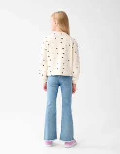 Shoeby Heart Printed Longsleeve Gebroken Wit< Tops Lange Mouw