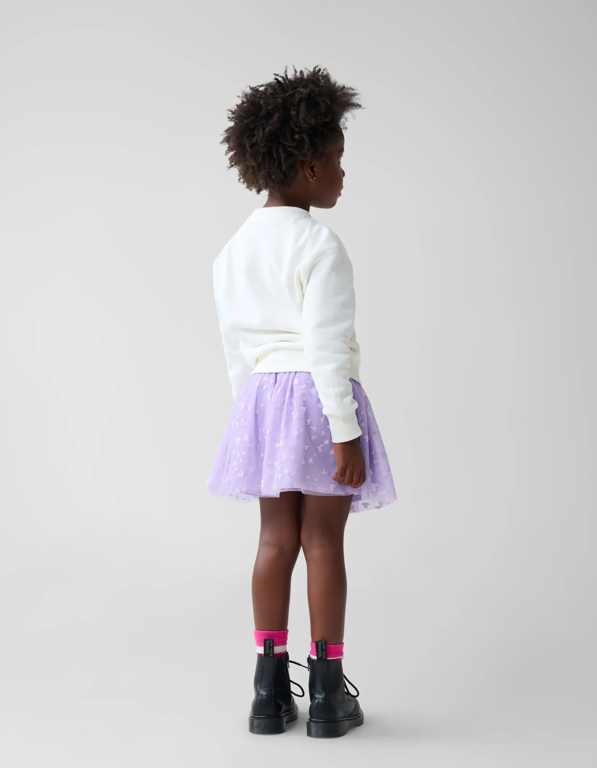Shoeby Heart Printed Mesh Rok Paars< Rokken