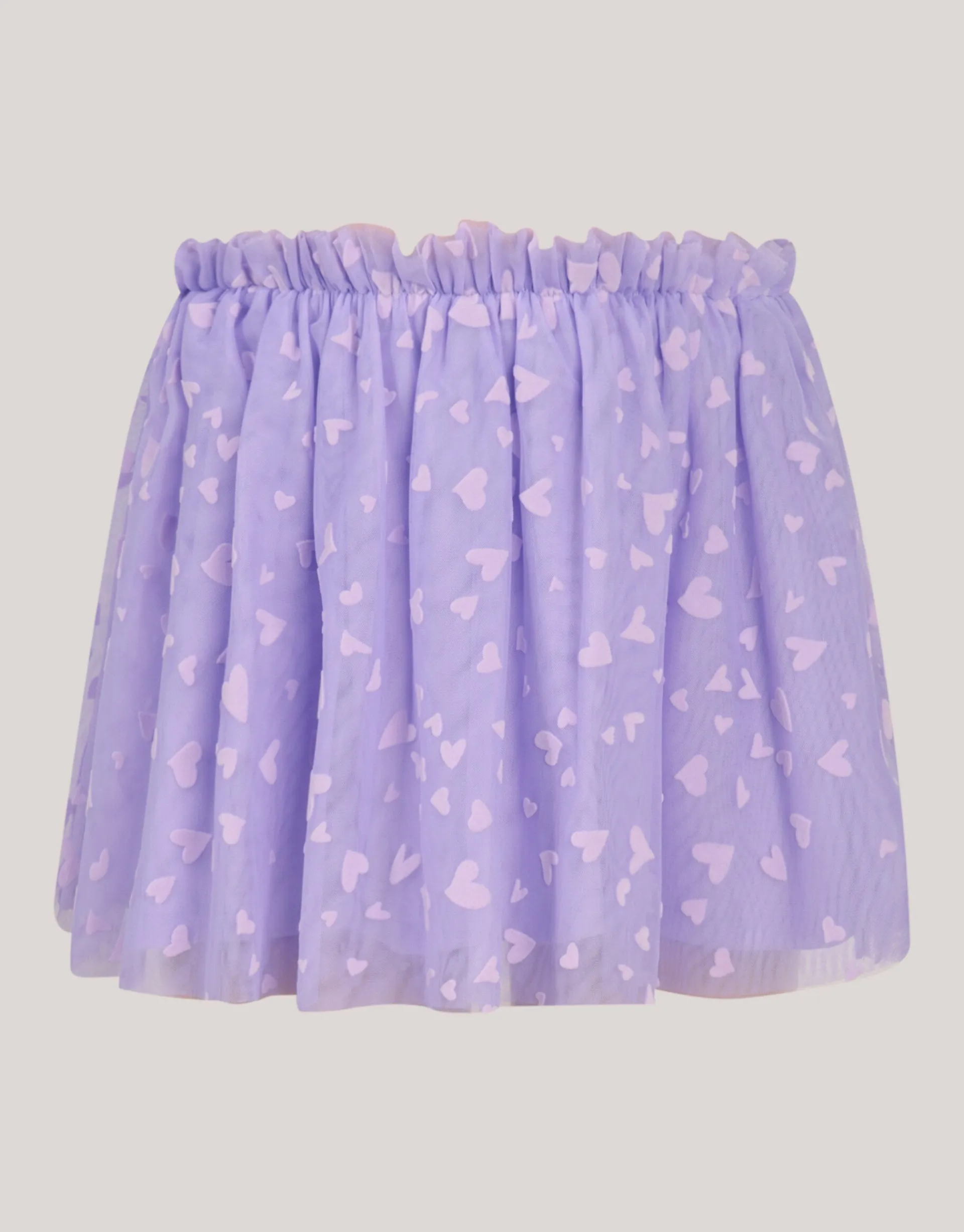 Shoeby Heart Printed Mesh Rok Paars< Rokken