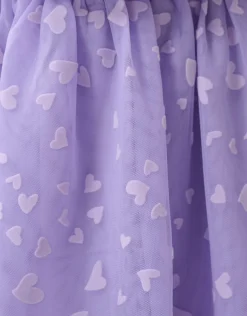 Shoeby Heart Printed Mesh Rok Paars< Rokken
