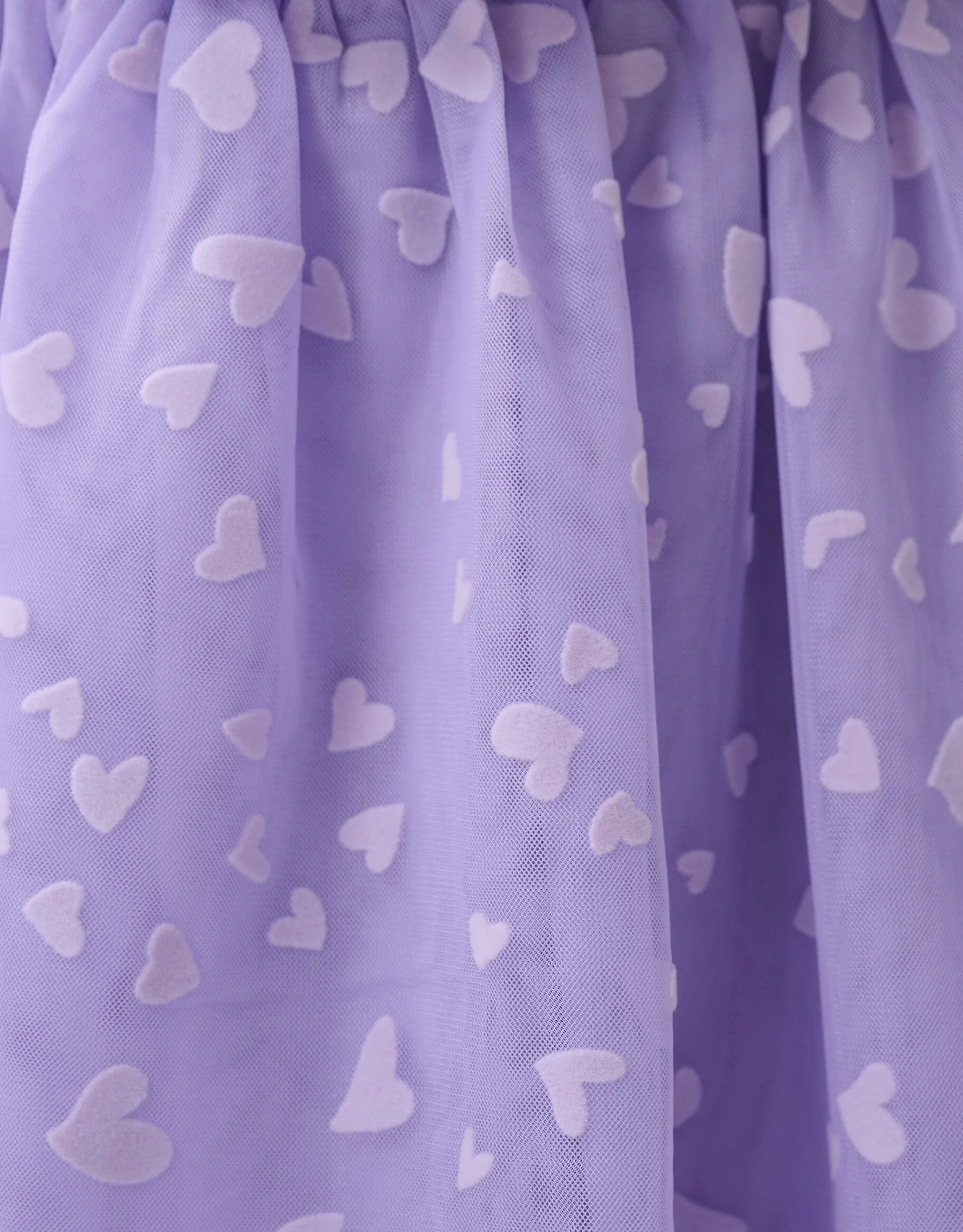 Shoeby Heart Printed Mesh Rok Paars< Rokken