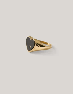 Shoeby Heart Ring Zwart<DAMES Sieraden
