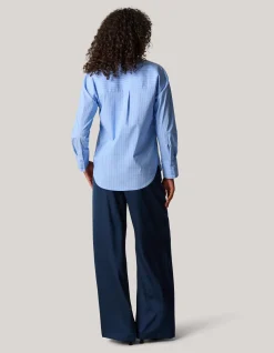 Shoeby Heart Ruffle Blouse Blauw<DAMES Blouses