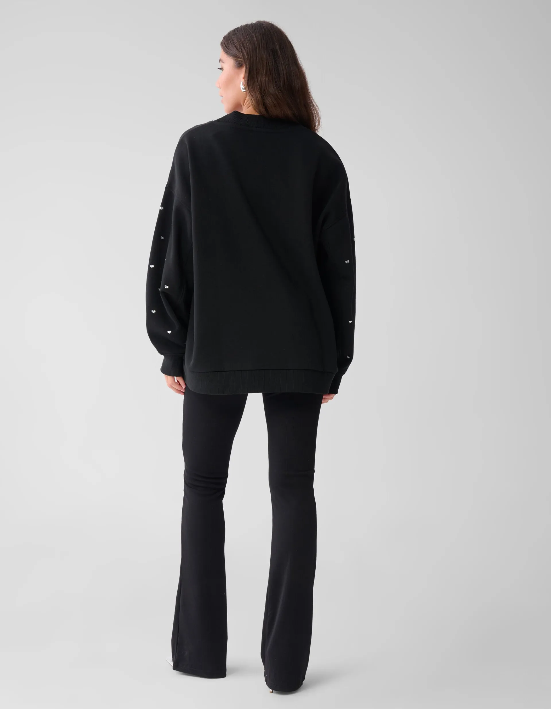 Shoeby Heart Stud Sweater Zwart<DAMES Truien En Sweaters