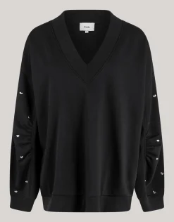 Shoeby Heart Stud Sweater Zwart<DAMES Truien En Sweaters
