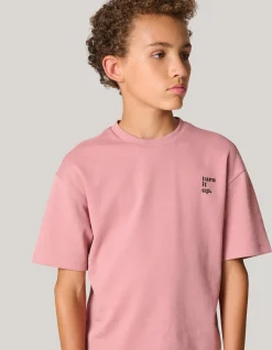 Shoeby Heavy Basis T-shirt Donkerroze< T-Shirts