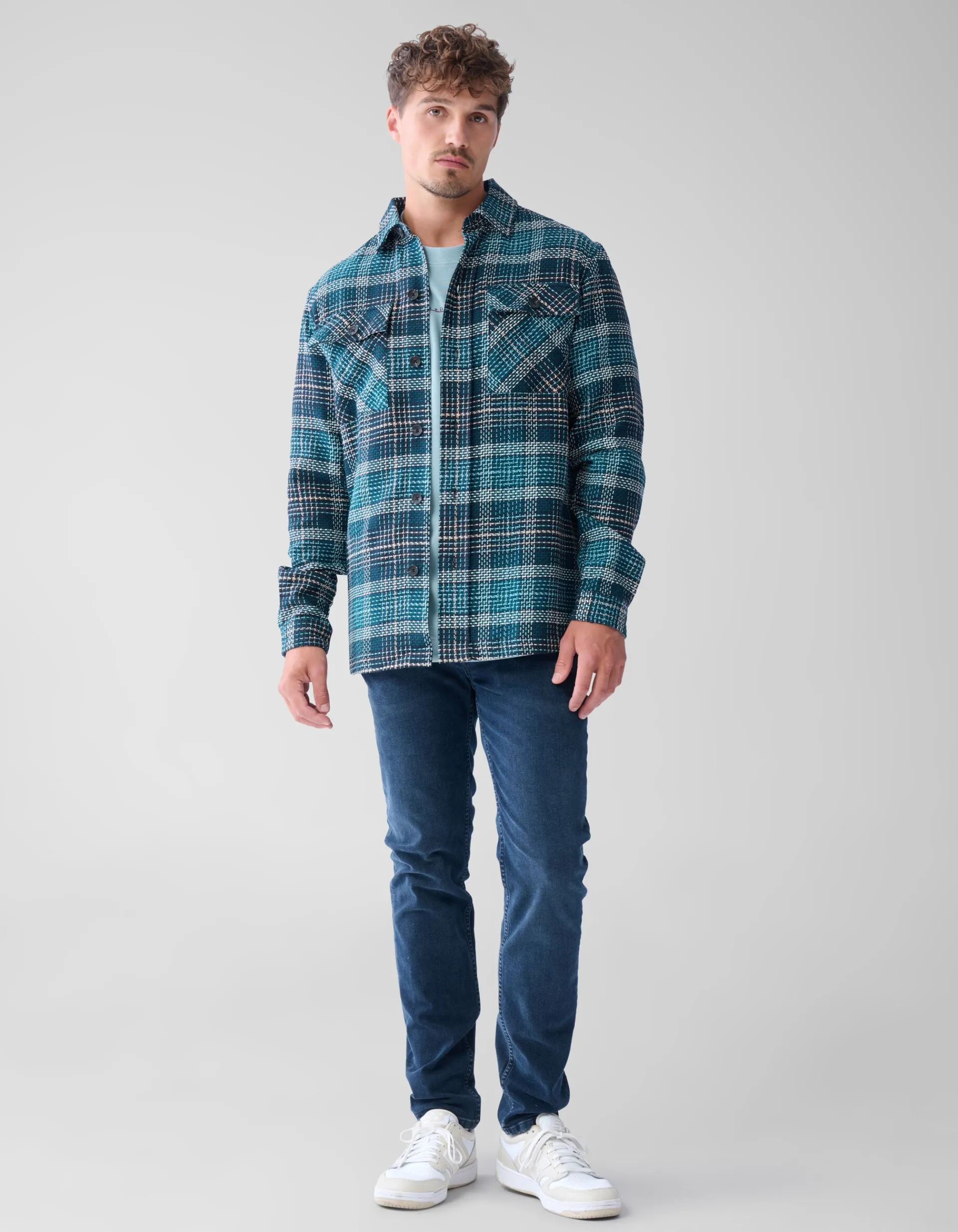 Shoeby Heavy Ruiten Overshirt Groen<Heren Overshirts