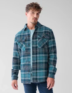 Shoeby Heavy Ruiten Overshirt Groen<Heren Overshirts