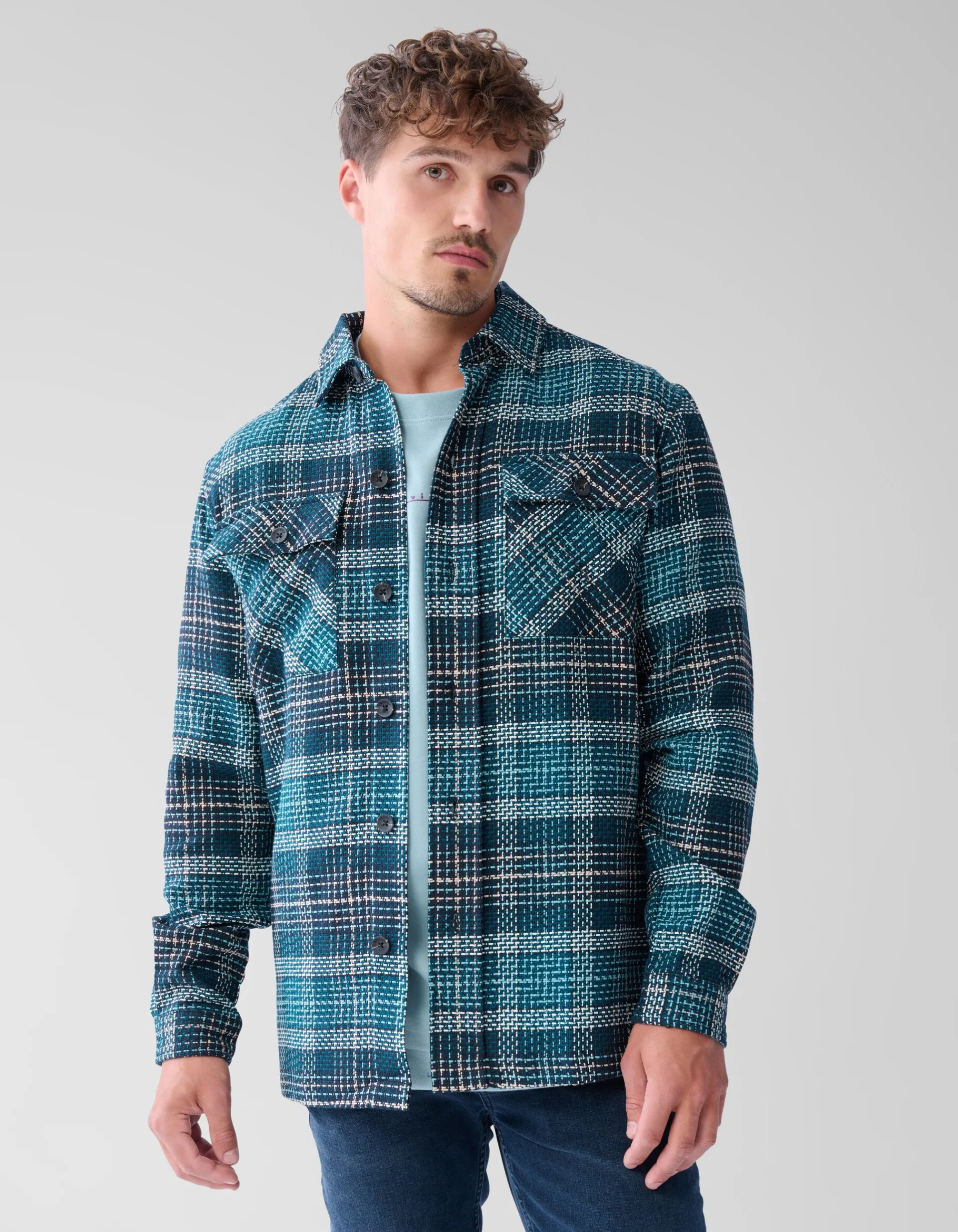 Shoeby Heavy Ruiten Overshirt Groen<Heren Overshirts