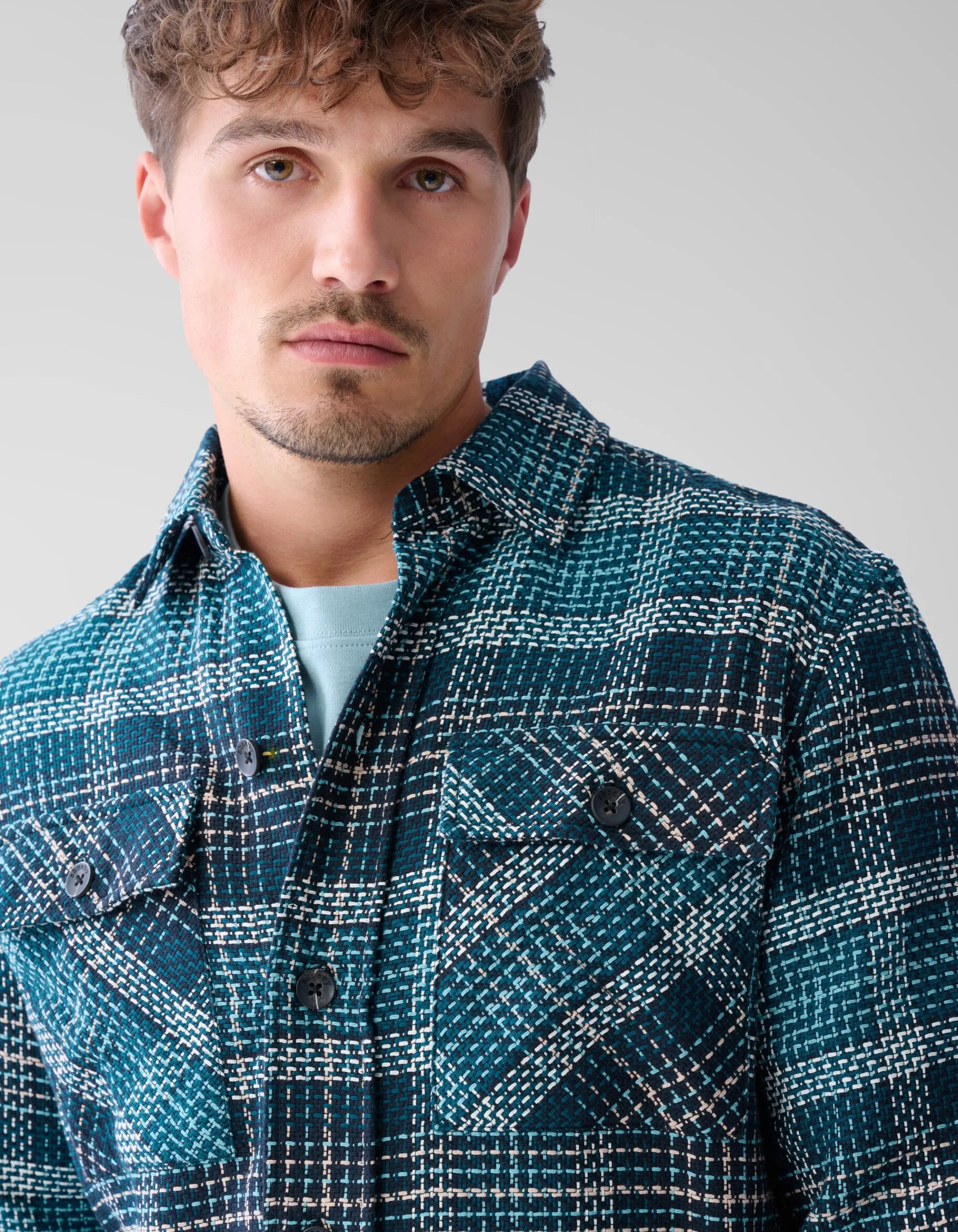 Shoeby Heavy Ruiten Overshirt Groen<Heren Overshirts