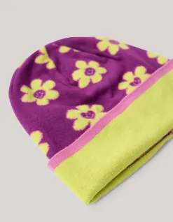 Shoeby Jacquard Beanie Donkerpaars< Mutsen