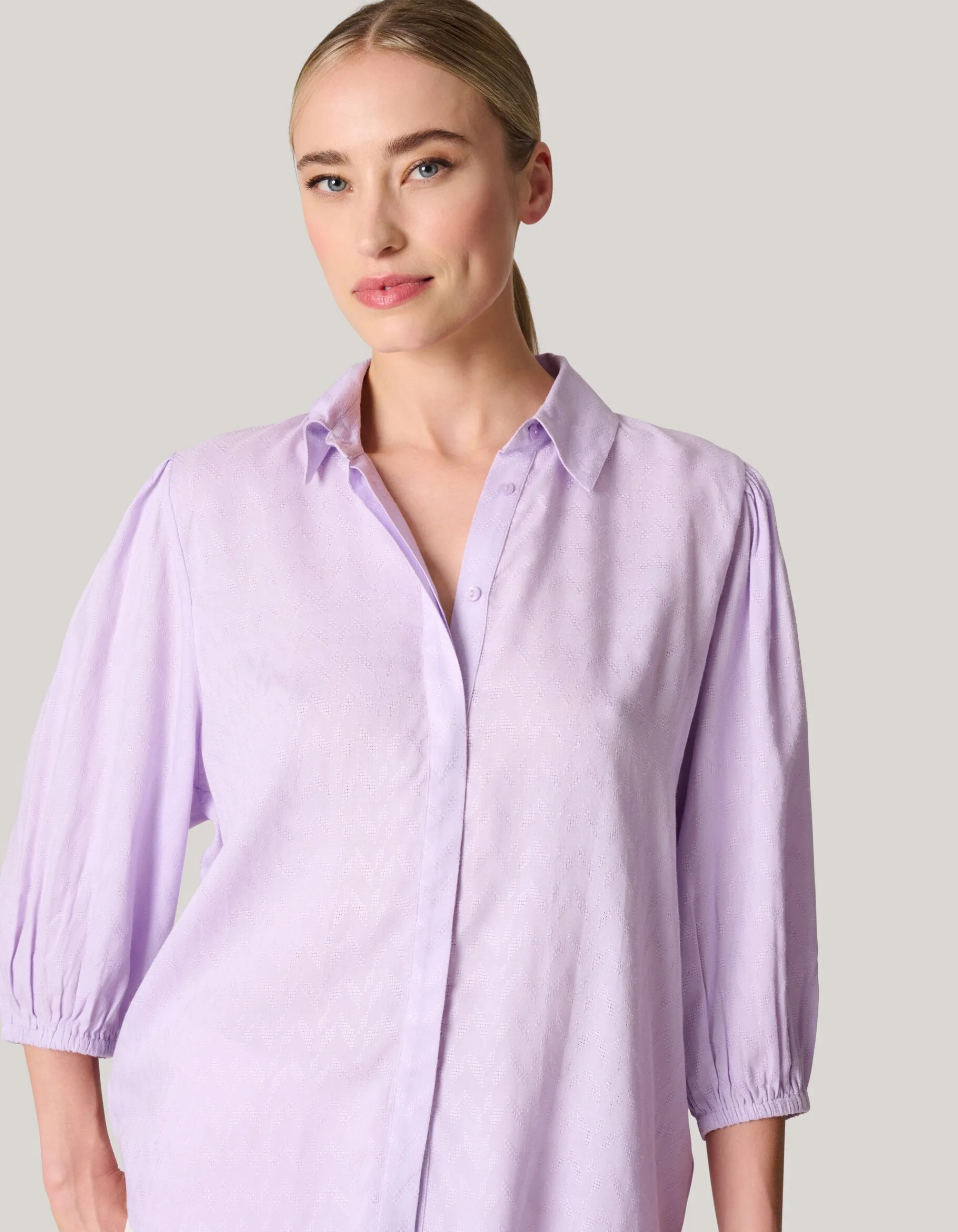 Shoeby Jacquard Blouse Lichtpaars<DAMES Blouses