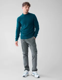 Shoeby Jacquard Gebreide Trui Donkergroen<Heren Truien En Sweaters