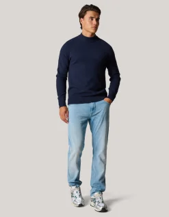 Shoeby Jacquard Gebreide Trui Donkerblauw<Heren Truien En Sweaters