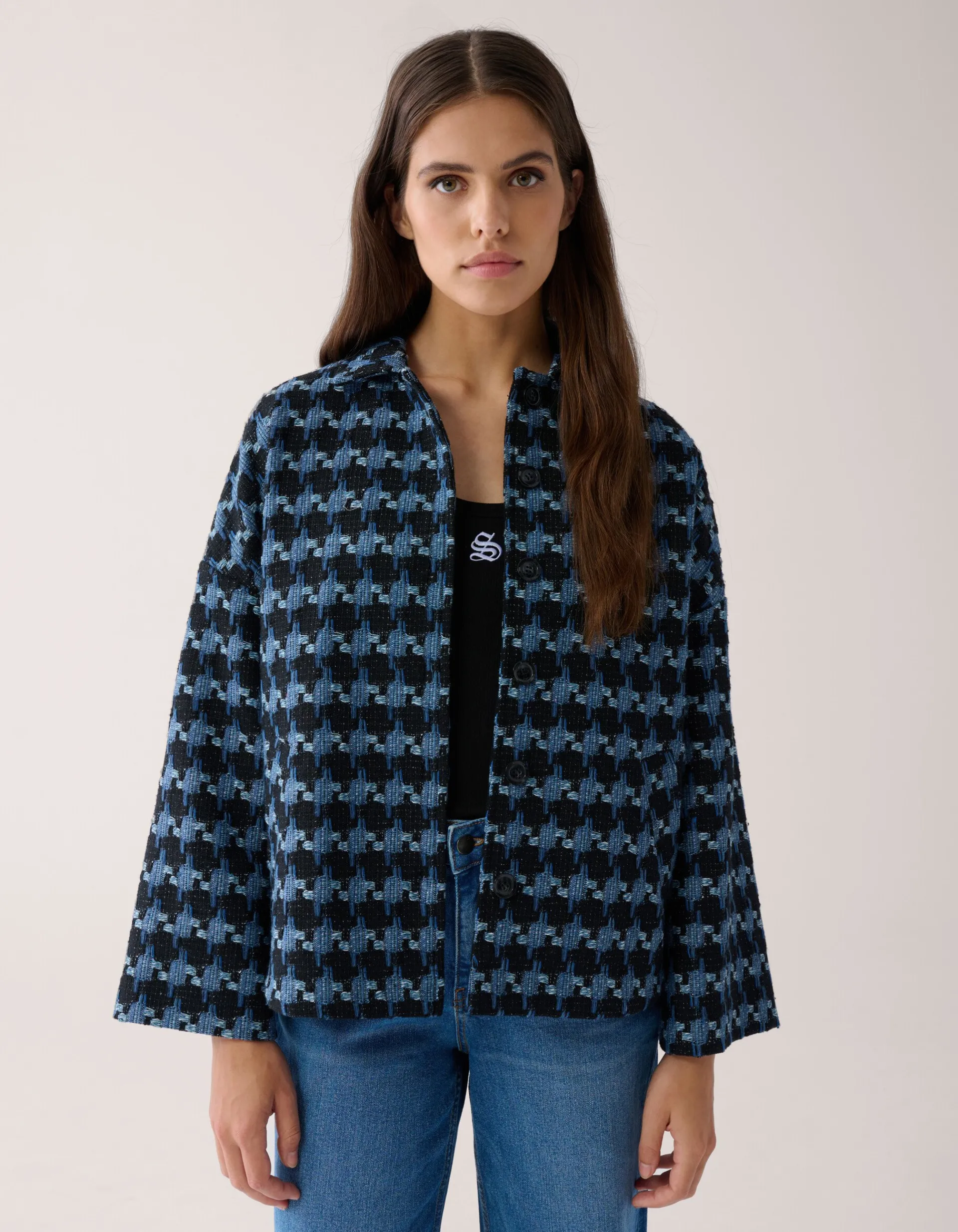 Shoeby Jacquard Jack Blauw By Mieke<DAMES Jacks