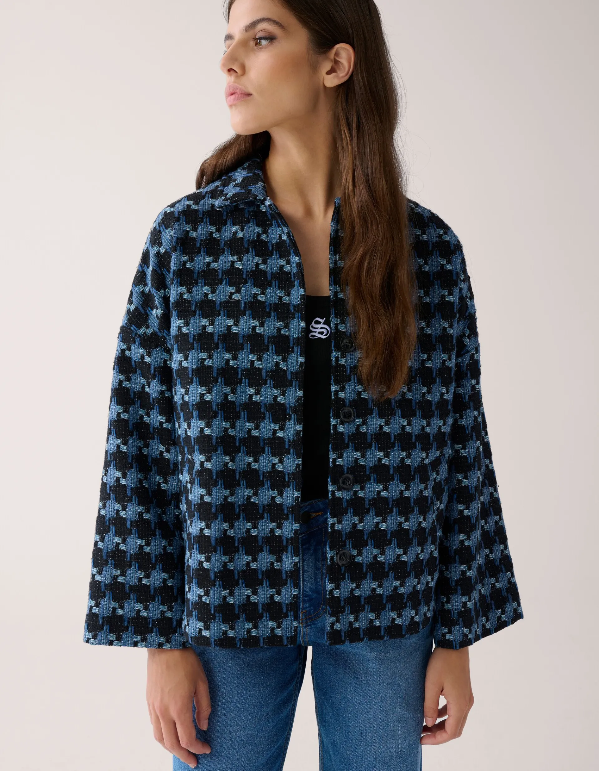 Shoeby Jacquard Jack Blauw By Mieke<DAMES Jacks