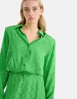 Shoeby Jacquard Jurk Groen<DAMES Jurken