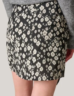 Shoeby Jacquard Mini Rok Zwart/Wit<DAMES Rokken