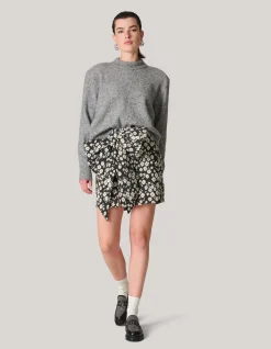Shoeby Jacquard Mini Rok Zwart/Wit<DAMES Rokken