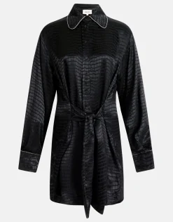 Shoeby Jacquard Print Jurk Zwart<DAMES Jurken