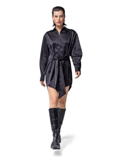 Shoeby Jacquard Print Jurk Zwart<DAMES Jurken