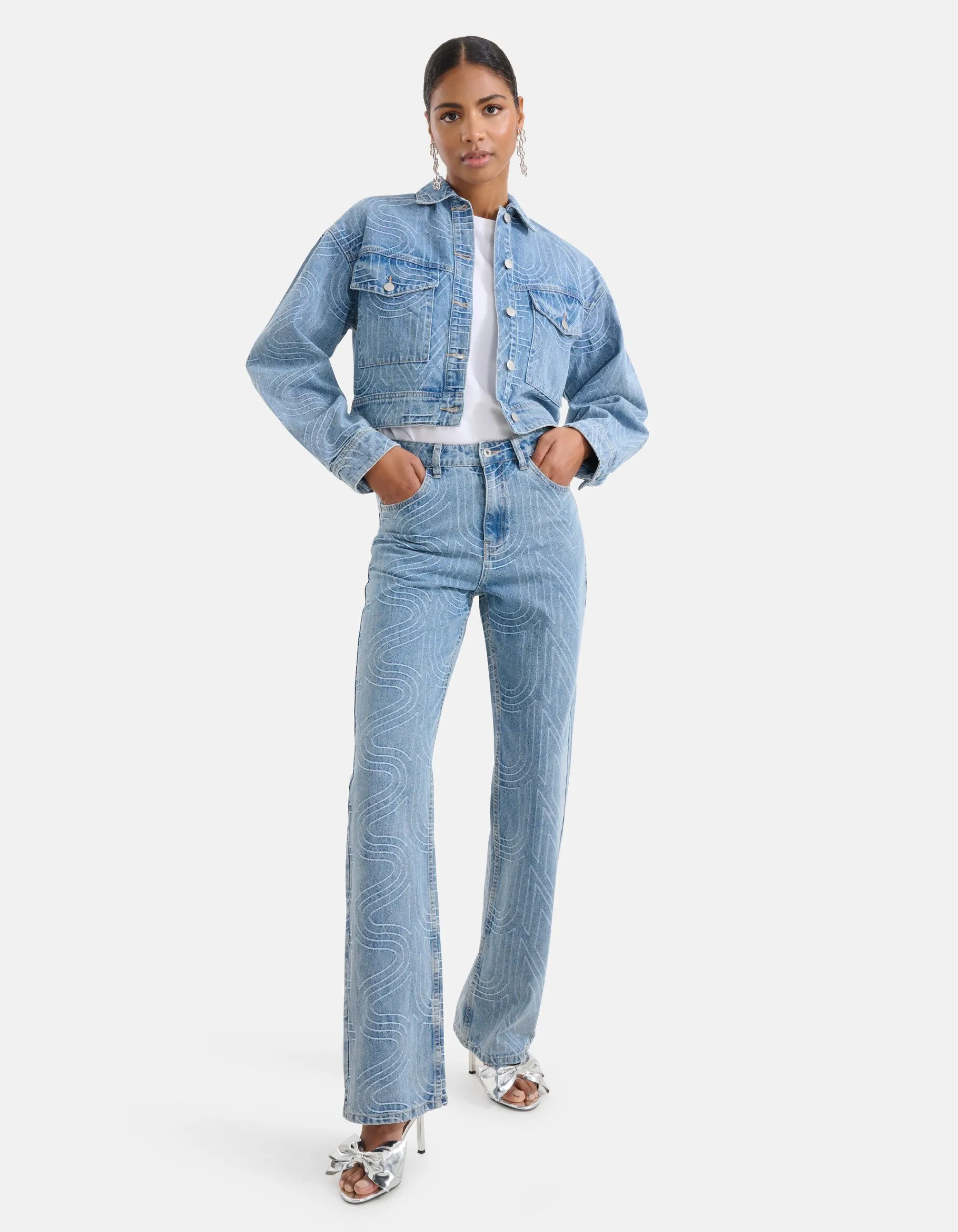 Shoeby Jacquard Straight Fit Jeans<DAMES Jeans