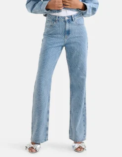 Shoeby Jacquard Straight Fit Jeans<DAMES Jeans