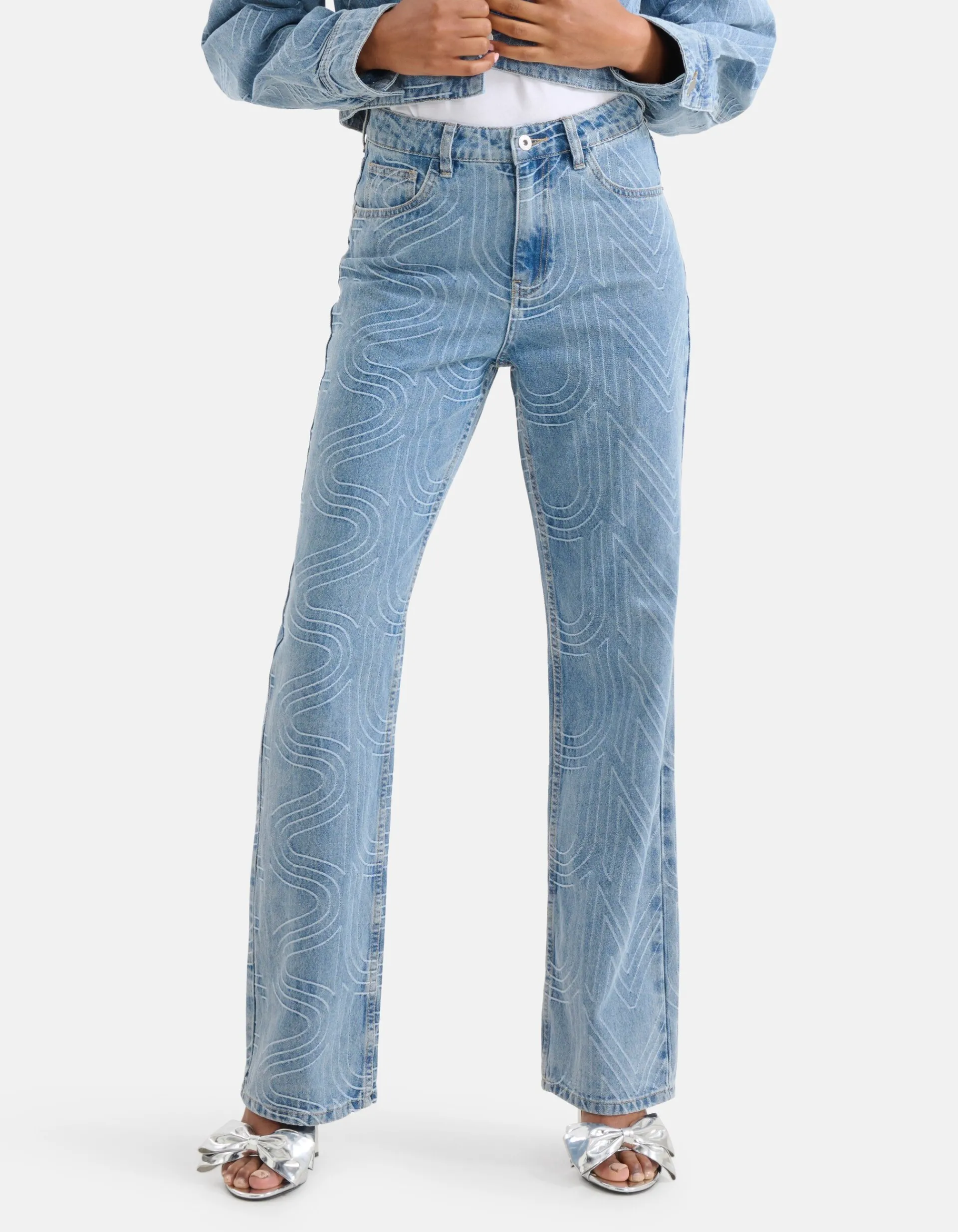 Shoeby Jacquard Straight Fit Jeans<DAMES Jeans