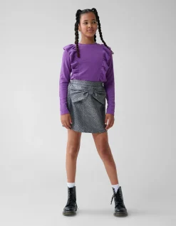 Shoeby Jacquard Strik Mini Rok Zilver< Rokken