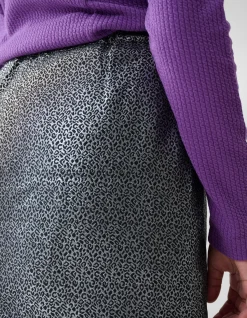 Shoeby Jacquard Strik Mini Rok Zilver< Rokken