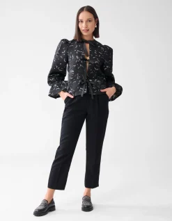 Shoeby Jacquard Strik Top Zwart<DAMES Tops
