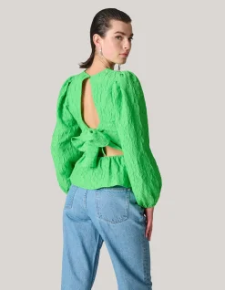Shoeby Jacquard Top Groen<DAMES Tops