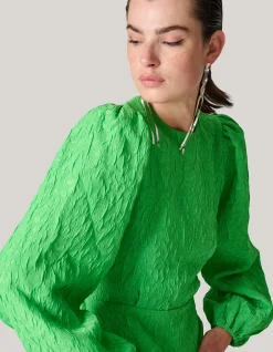 Shoeby Jacquard Top Groen<DAMES Tops