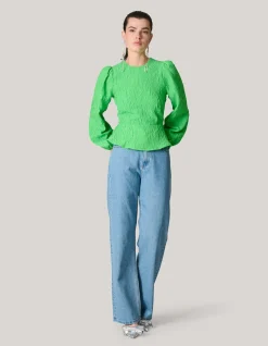 Shoeby Jacquard Top Groen<DAMES Tops