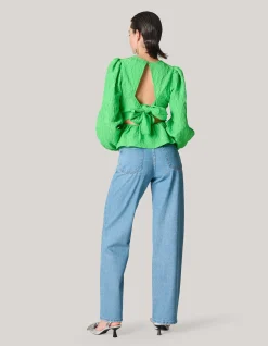 Shoeby Jacquard Top Groen<DAMES Tops