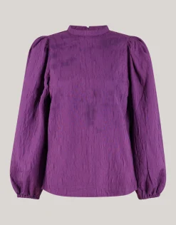 Shoeby Jacquard Top Paars<DAMES Tops