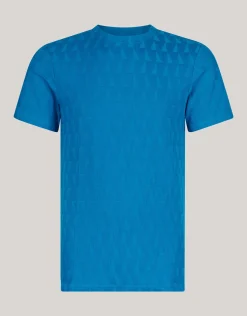 Shoeby Jacquard T-shirt Blauw<Heren T-Shirts En Polo's