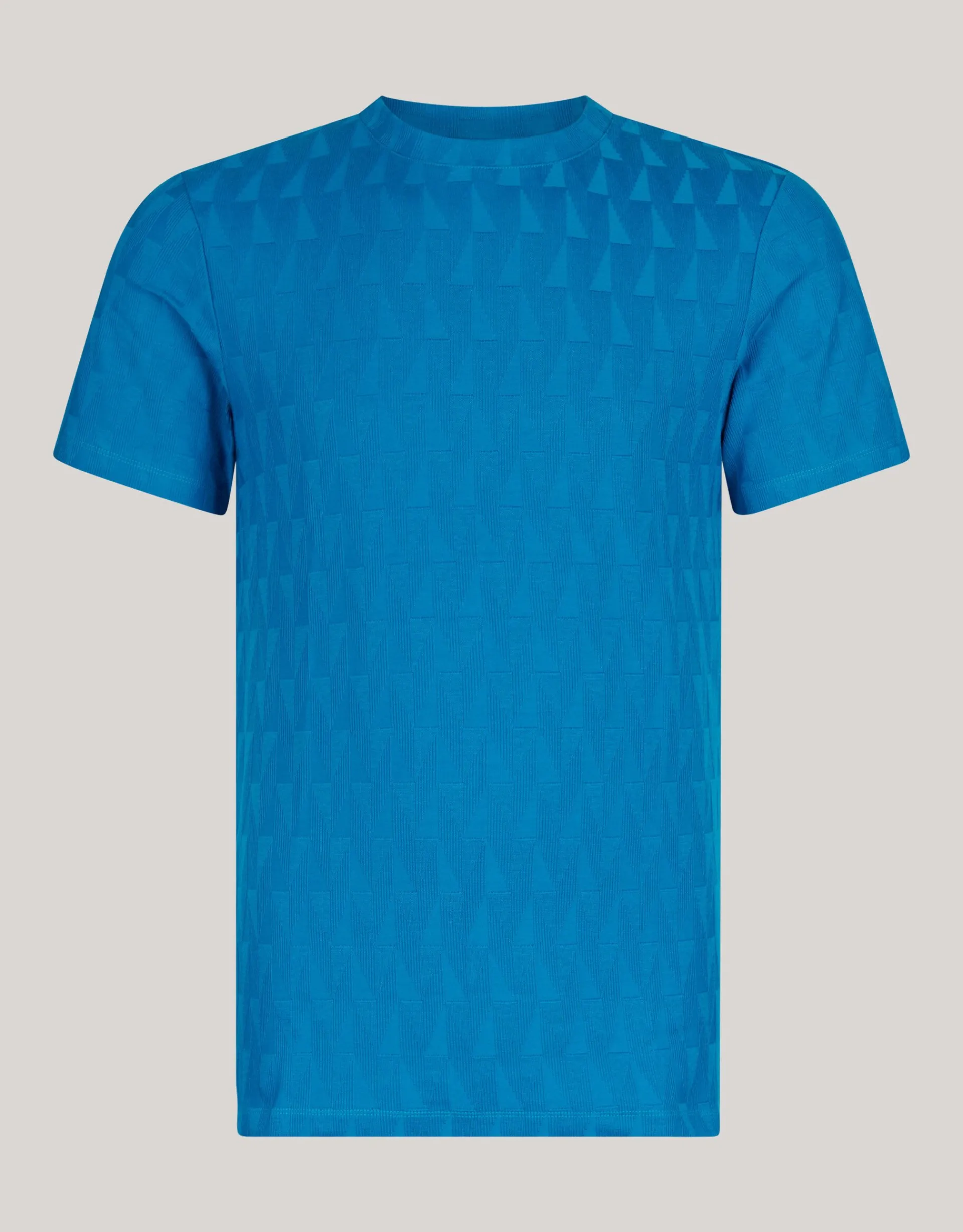 Shoeby Jacquard T-shirt Blauw<Heren T-Shirts En Polo's