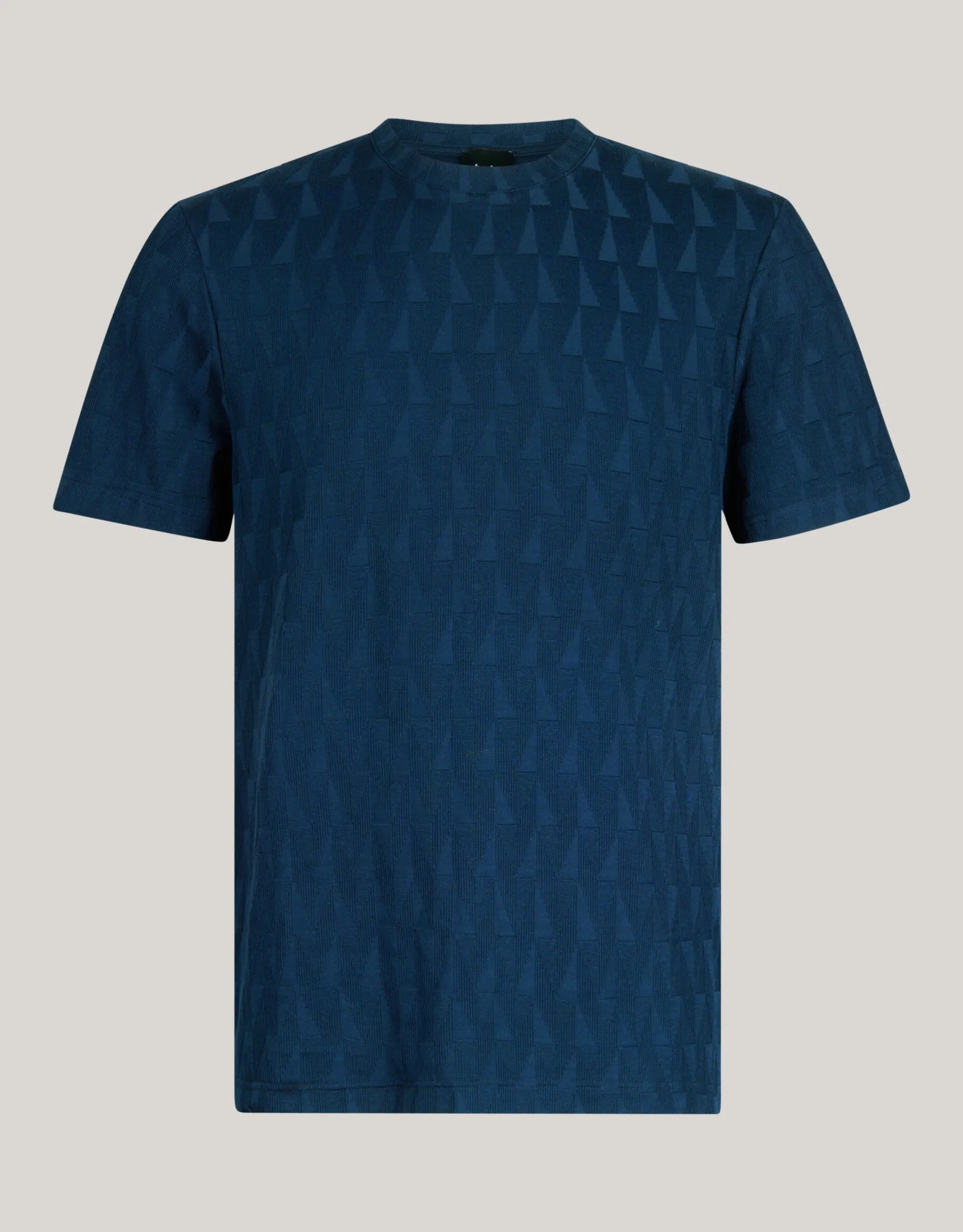Shoeby Jacquard T-shirt Donkerblauw<Heren T-Shirts En Polo's