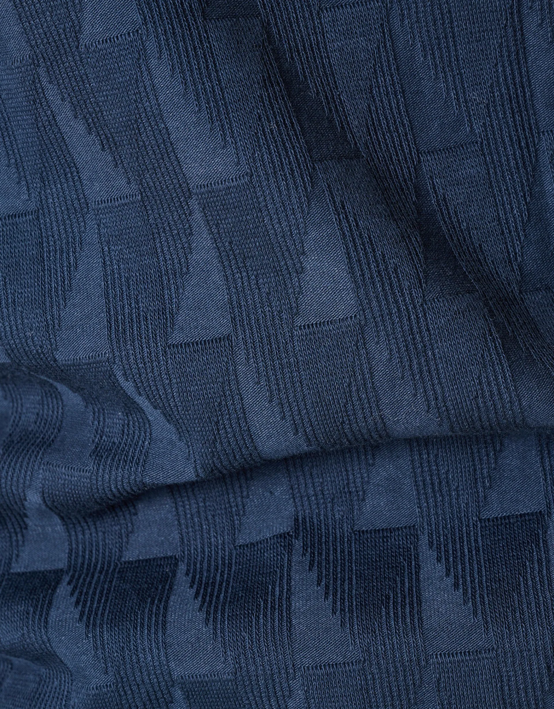 Shoeby Jacquard T-shirt Donkerblauw<Heren T-Shirts En Polo's