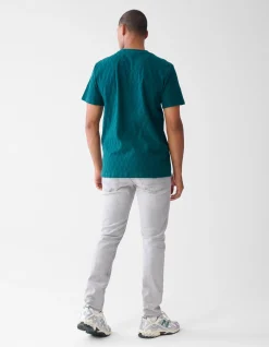 Shoeby Jacquard T-shirt Donkergroen<Heren T-Shirts En Polo's