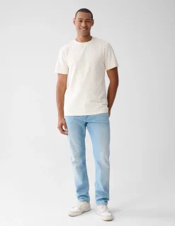 Shoeby Jacquard T-shirt Gebroken Wit<Heren T-Shirts En Polo's