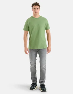 Shoeby Jacquard T-shirt Groen<Heren T-Shirts En Polo's
